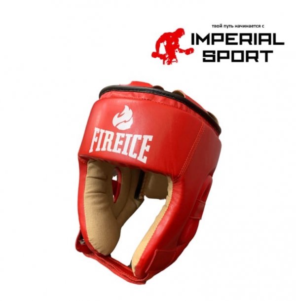 Боксерский шлем открытый FireIce для треннировок красный